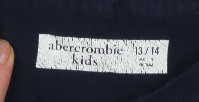 Boys UK Size 13-14 Years Abercrombie & Fitch Blue Basic T-Shirt