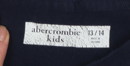 Boys UK Size 13-14 Years Abercrombie & Fitch Blue Basic T-Shirt