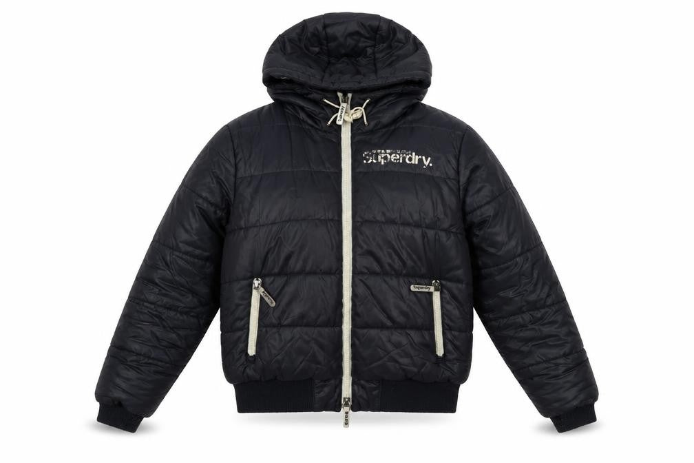 Womens UK Size M Superdry Blue Puffer Jacket