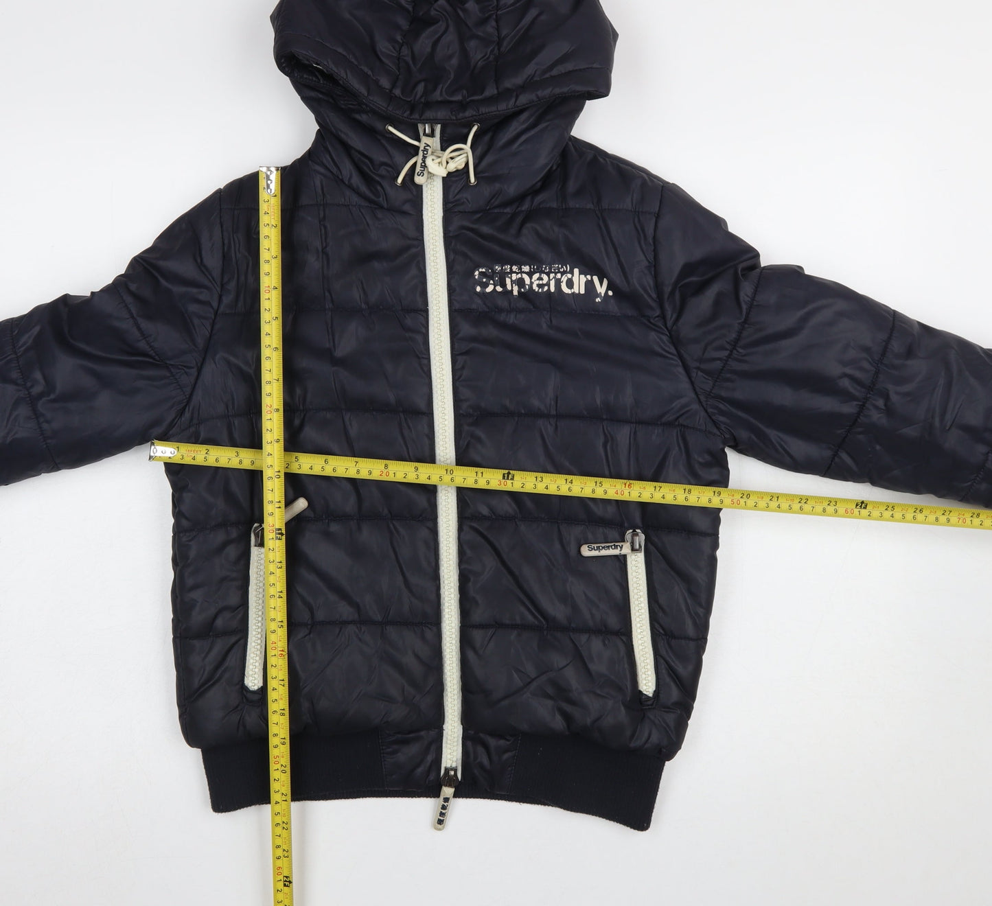 Womens UK Size M Superdry Blue Puffer Jacket