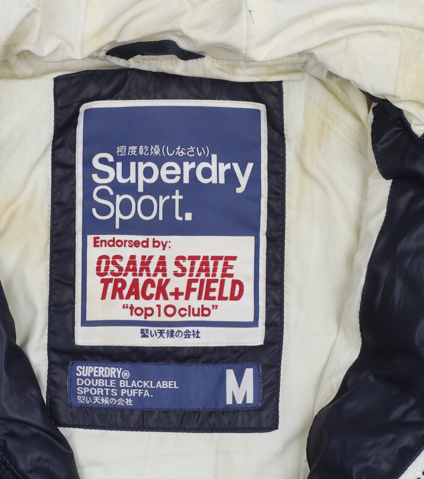 Womens UK Size M Superdry Blue Puffer Jacket