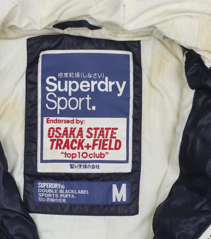 Womens UK Size M Superdry Blue Puffer Jacket