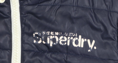Womens UK Size M Superdry Blue Puffer Jacket