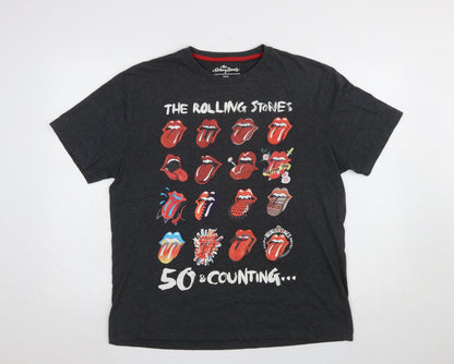 Dunnes Stores Rolling Stones Black Graphic T-Shirt Unisex M