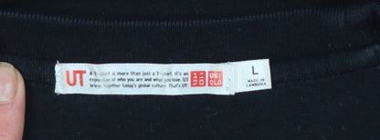 Mens UK Size L Uniqlo Black  T-Shirt