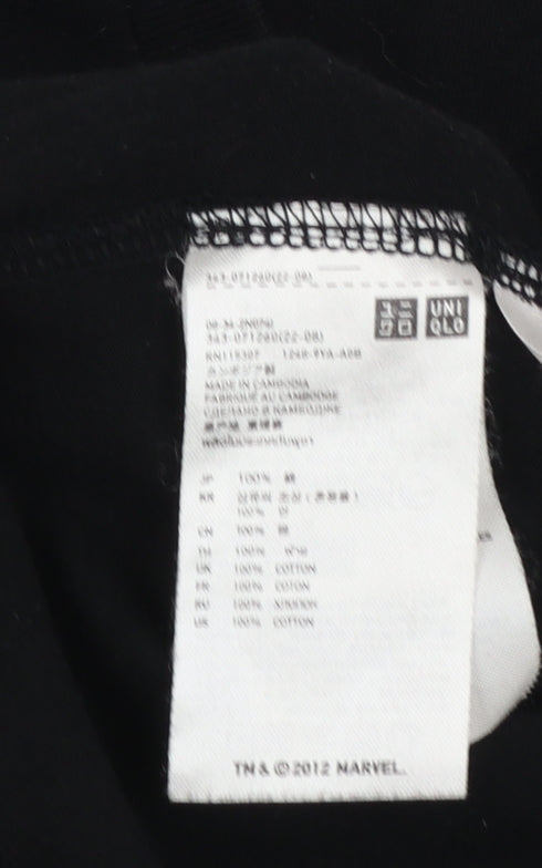 Mens UK Size L Uniqlo Black  T-Shirt