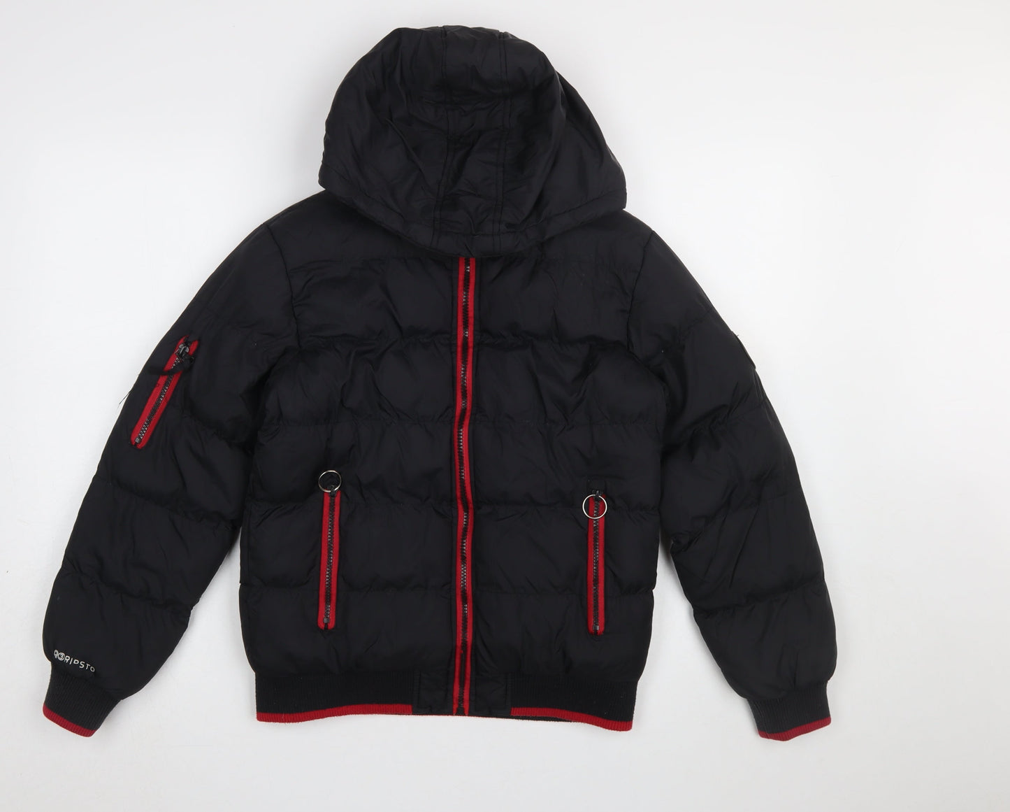 Boys UK Size 12-13 Years Ripstop Black Puffer Jacket