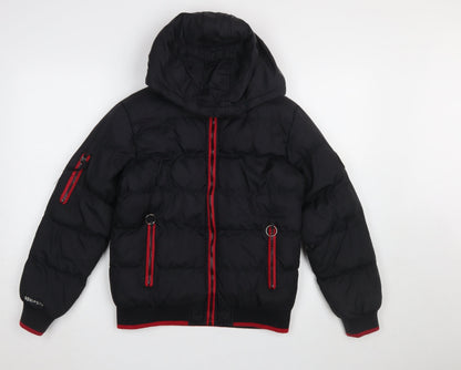 Boys UK Size 12-13 Years Ripstop Black Puffer Jacket