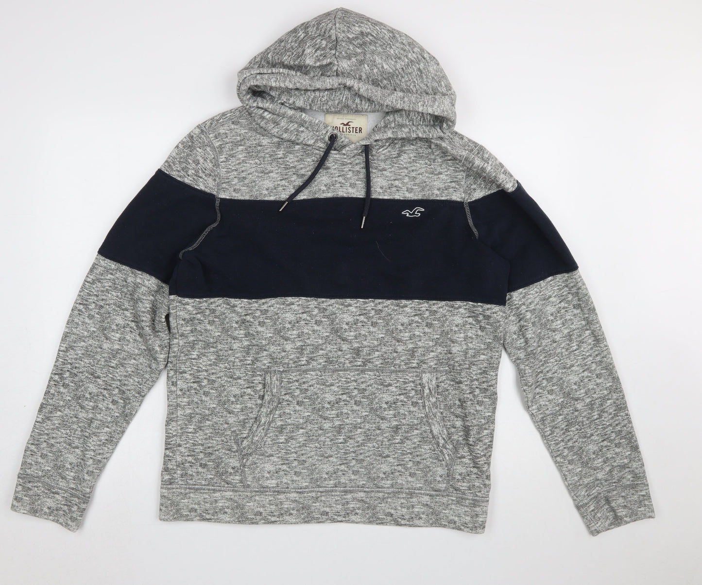 Mens UK Size L Hollister Grey Pullover Hoodie