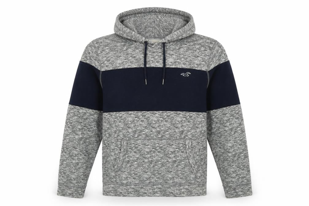 Mens UK Size L Hollister Grey Pullover Hoodie