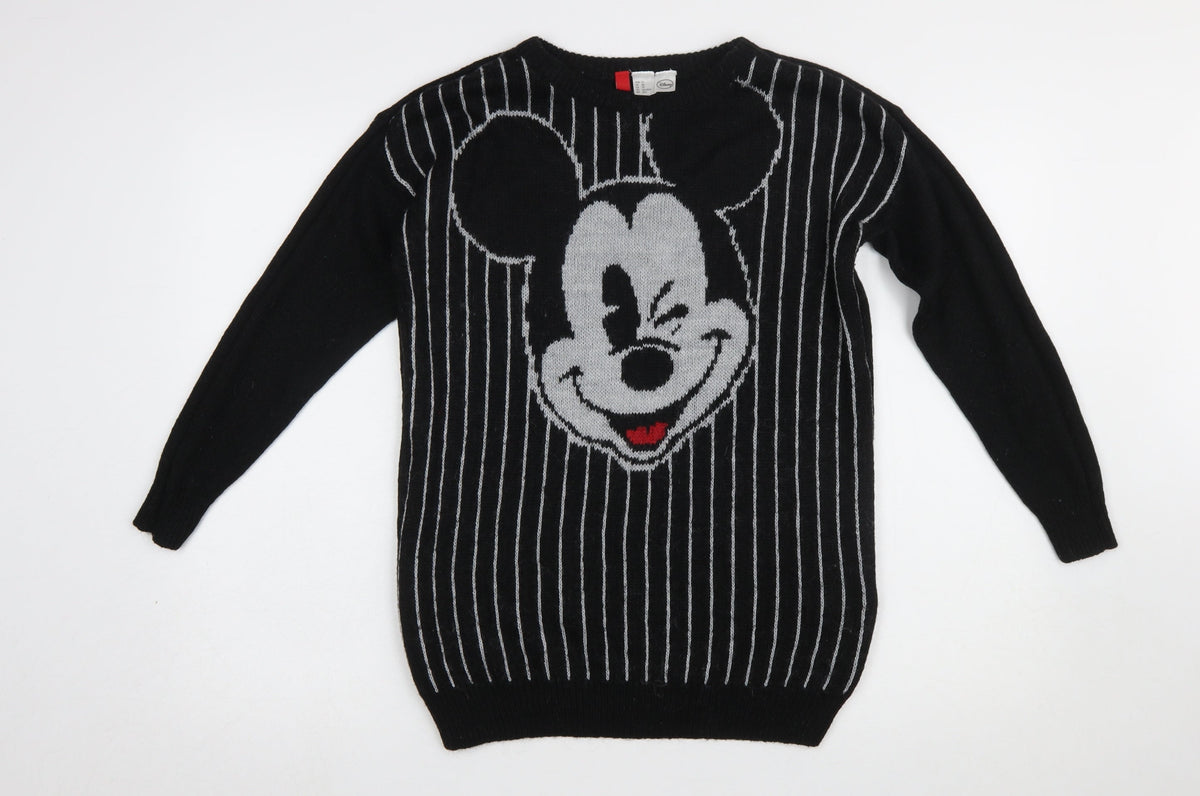 Womens UK Size XS Disney Black Pullover Jumper