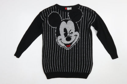 Womens UK Size XS Disney Black Pullover Jumper