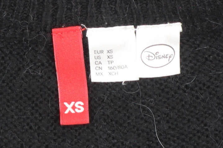Womens UK Size XS Disney Black Pullover Jumper