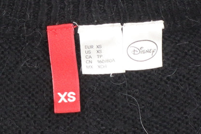 Womens UK Size XS Disney Black Pullover Jumper