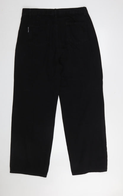 Womens UK Size XL Ken Studio Classic Fit Wide-Leg Black Jeans