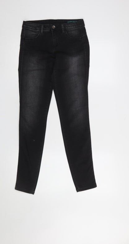 Womens UK Size 25 Benetton Slim Fit Skinny Black Jeans