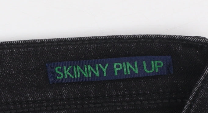 Womens UK Size 25 Benetton Slim Fit Skinny Black Jeans