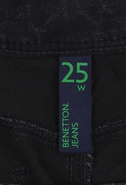 Womens UK Size 25 Benetton Slim Fit Skinny Black Jeans