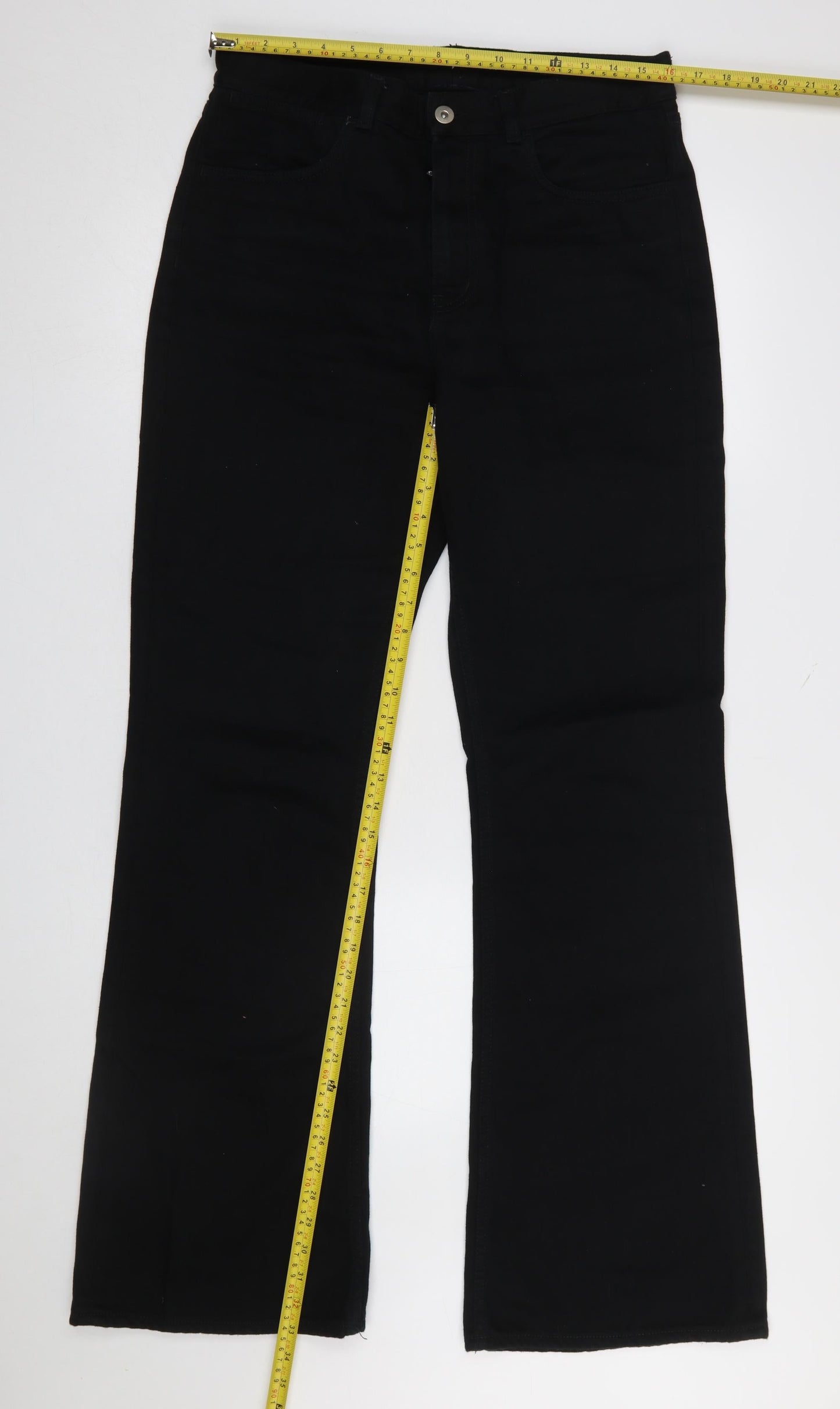Womens UK Size 31 COS Relaxed Fit Flared Black Jeans