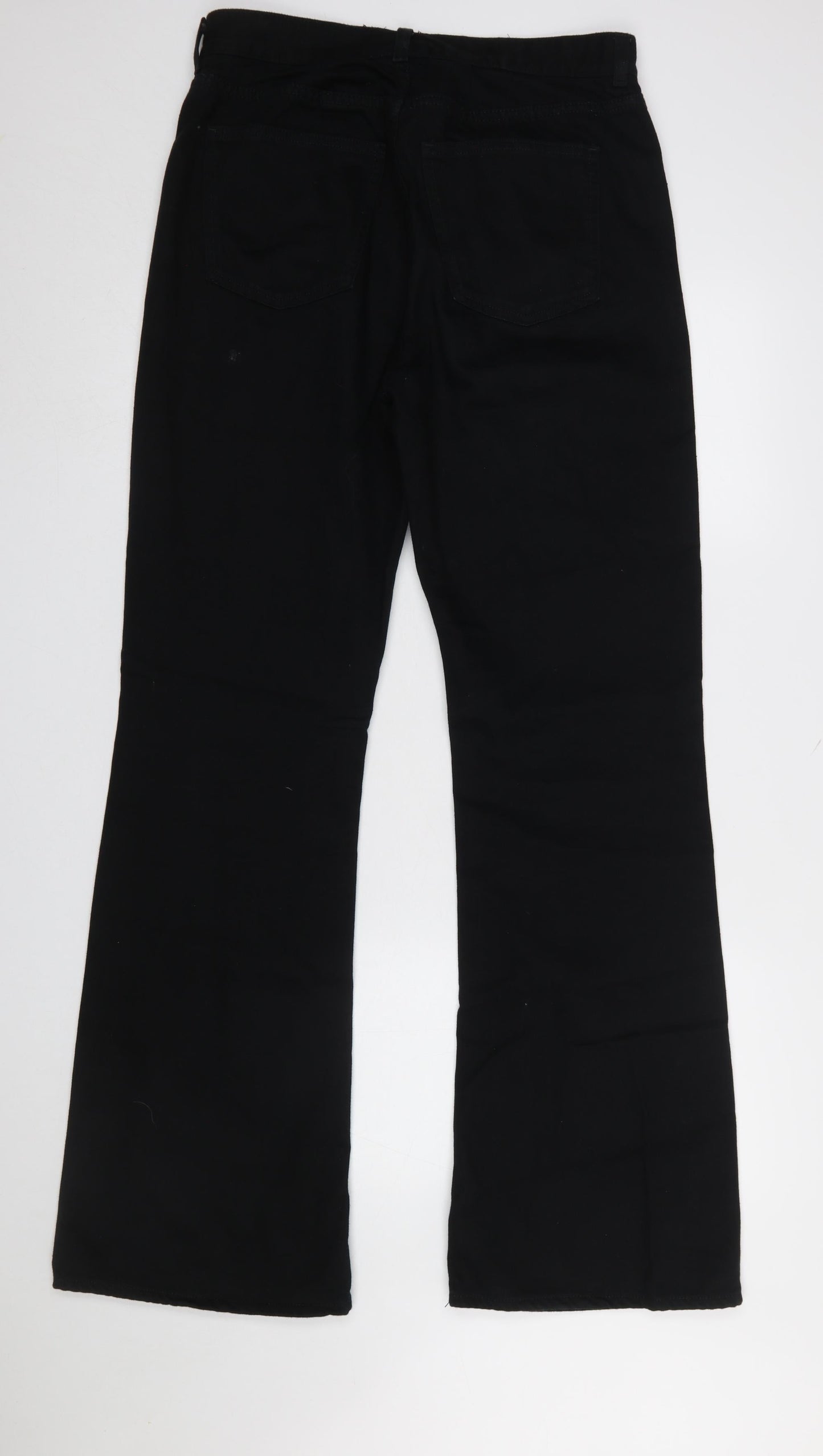 Womens UK Size 31 COS Relaxed Fit Flared Black Jeans