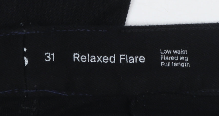 Womens UK Size 31 COS Relaxed Fit Flared Black Jeans