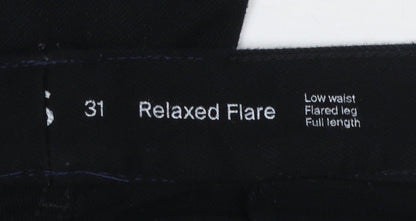 Womens UK Size 31 COS Relaxed Fit Flared Black Jeans