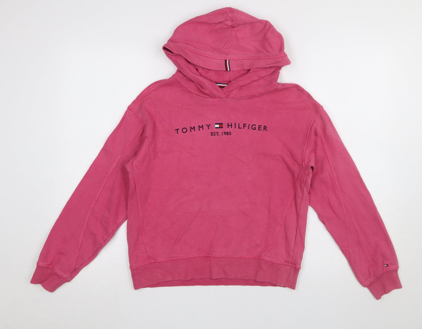 Girls UK Size 164 Tommy Hilfiger Pink Pullover Hoodie
