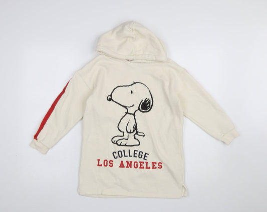Girls UK Size 8 Years Zara Ivory Pullover Hoodie