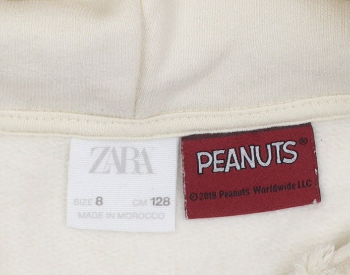 Girls UK Size 8 Years Zara Ivory Pullover Hoodie