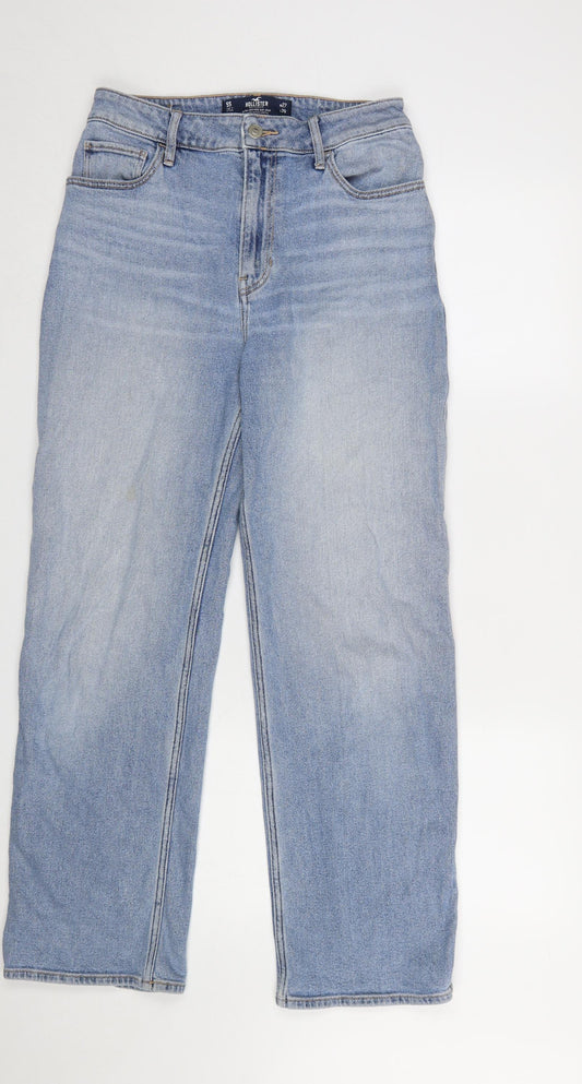 Womens UK Size 5 Slim Hollister Regular Fit Straight Blue Jeans