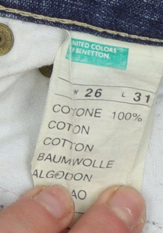 Womens UK Size 26 United Colors of Benetton Regular Fit Straight Blue Jeans