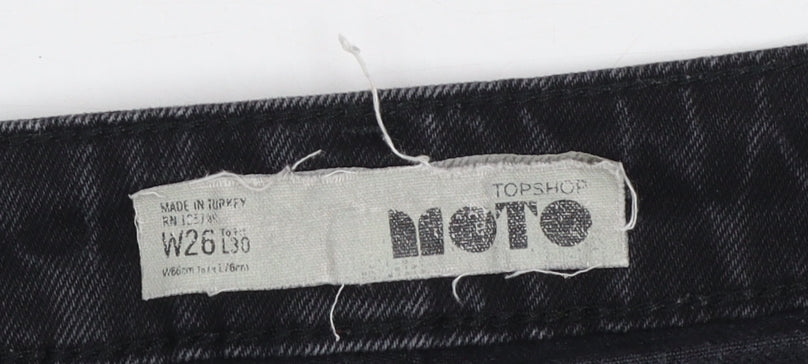 Womens UK Size 8 Topshop Regular Fit Cropped Black Jeans