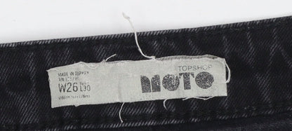 Womens UK Size 8 Topshop Regular Fit Cropped Black Jeans