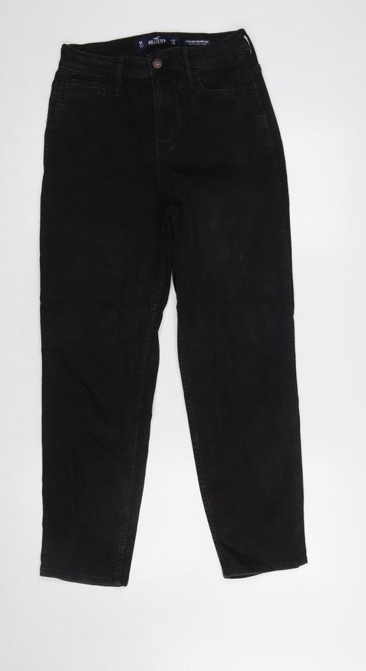 Womens UK Size 5R Hollister Regular Fit Mom Black Jeans