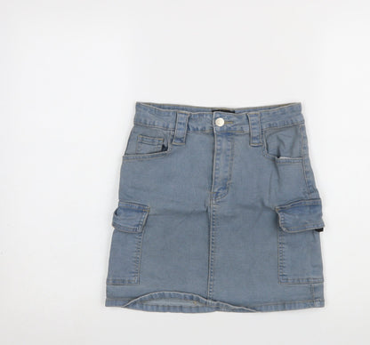 Womens UK Size 8 PRETTYLITTLETHING Cargo Denim Skirt