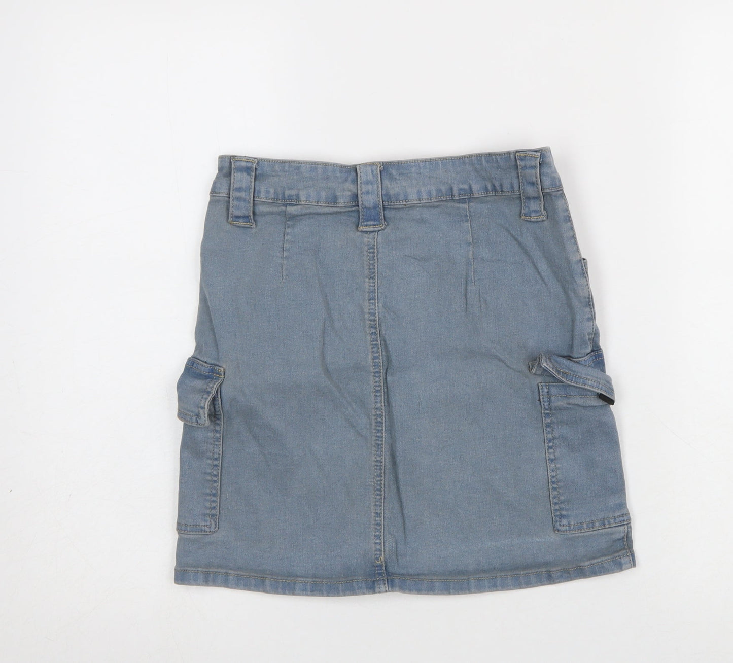 Womens UK Size 8 PRETTYLITTLETHING Cargo Denim Skirt
