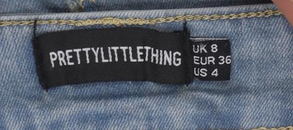 Womens UK Size 8 PRETTYLITTLETHING Cargo Denim Skirt