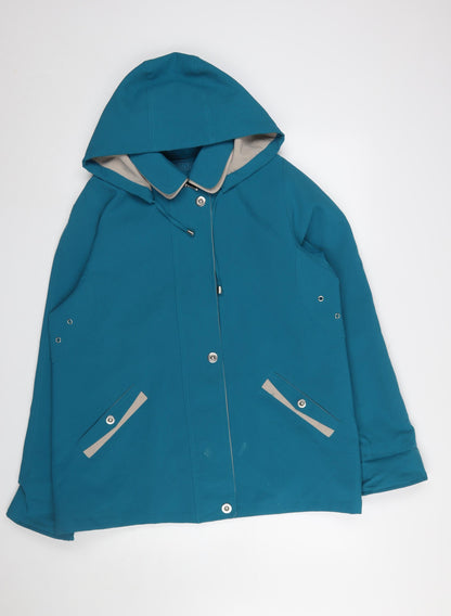 Womens UK Size 16 Finesse Blue Rain Coat