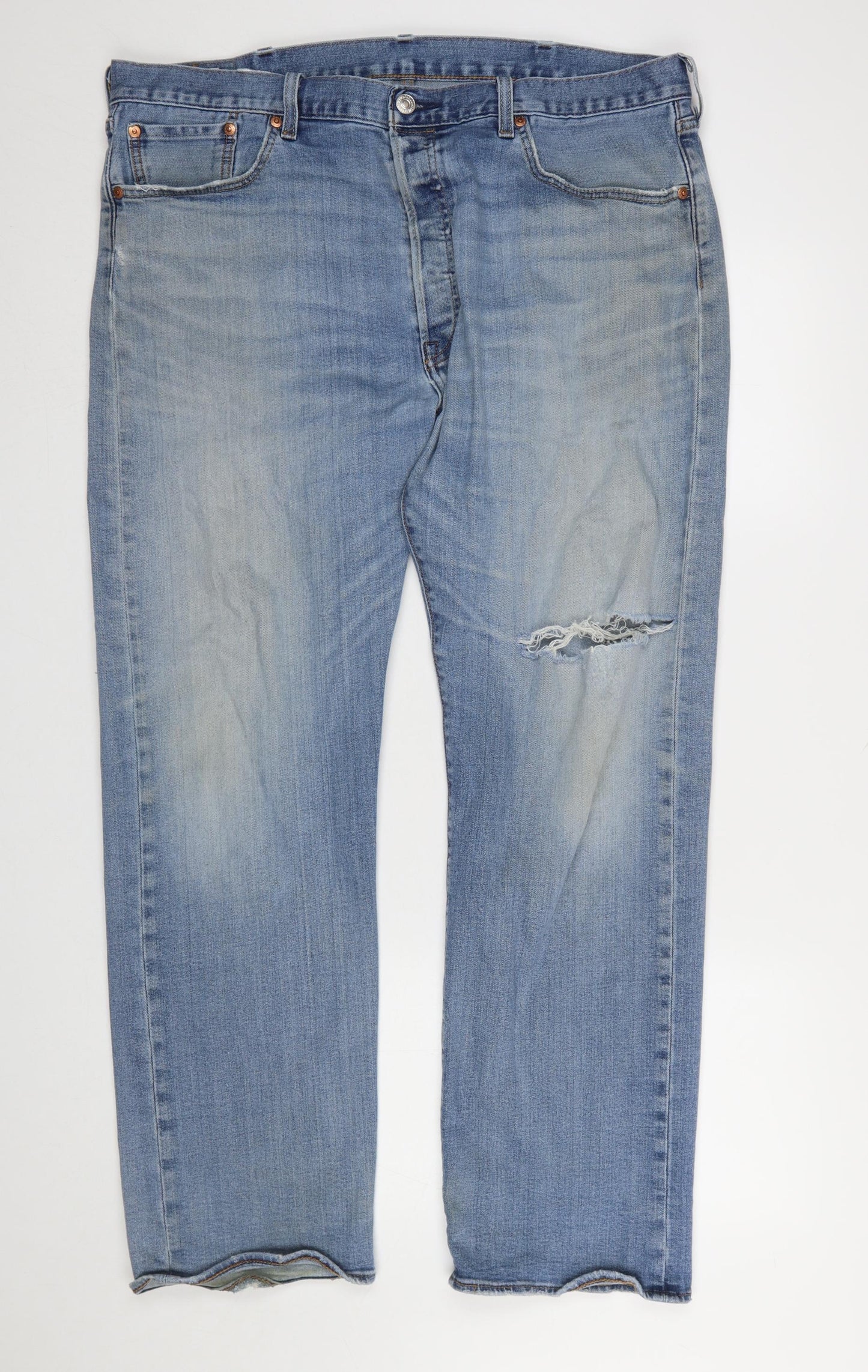 Mens UK Size L Levi's Regular Fit Straight Blue Jeans