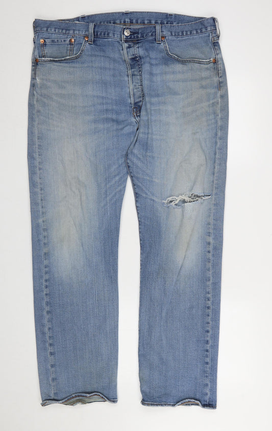 Mens UK Size L Levi's Regular Fit Straight Blue Jeans