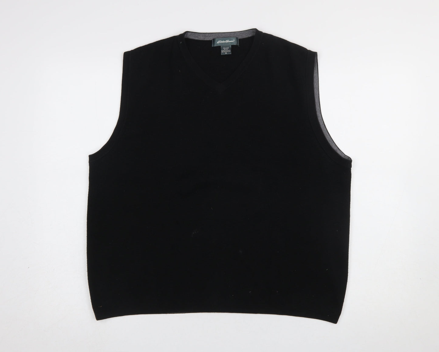Mens UK Size M Eddie Bauer Black Vest Jumper