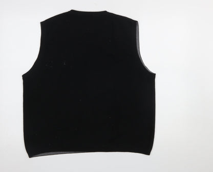 Mens UK Size M Eddie Bauer Black Vest Jumper