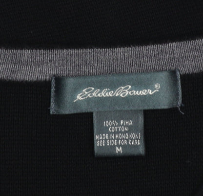 Mens UK Size M Eddie Bauer Black Vest Jumper