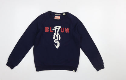 Scotch & Soda Girls Blue Logo Pullover Sweatshirt Size 12 Years