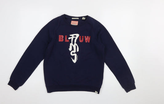 Scotch & Soda Girls Blue Logo Pullover Sweatshirt Size 12 Years