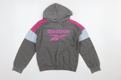 Girls UK Size 13-14 Years Reebok Grey Pullover Hoodie