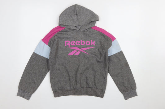 Girls UK Size 13-14 Years Reebok Grey Pullover Hoodie