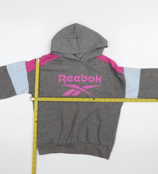 Girls UK Size 13-14 Years Reebok Grey Pullover Hoodie
