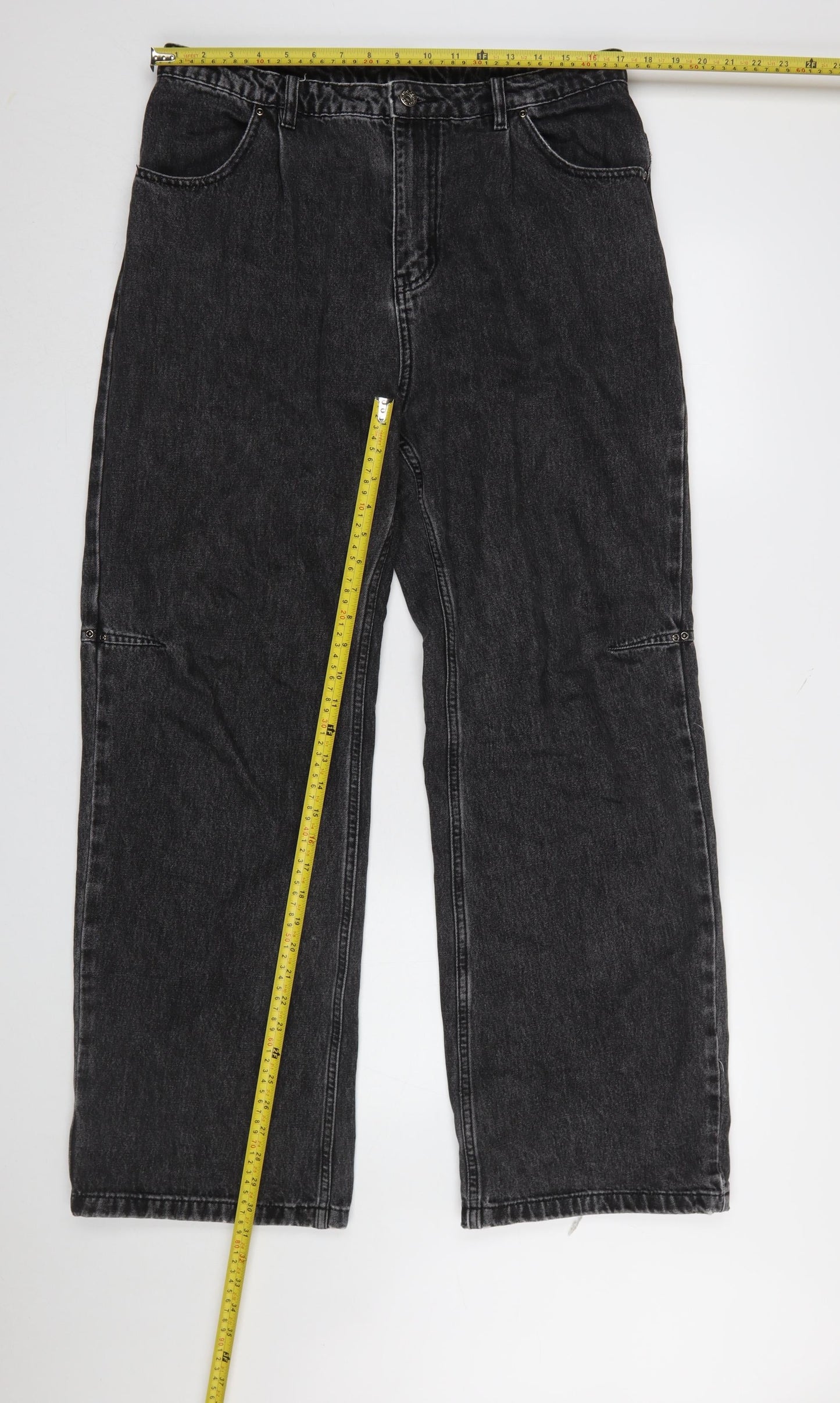 Womens UK Size XL PSO Brand Regular Fit Straight Black Jeans