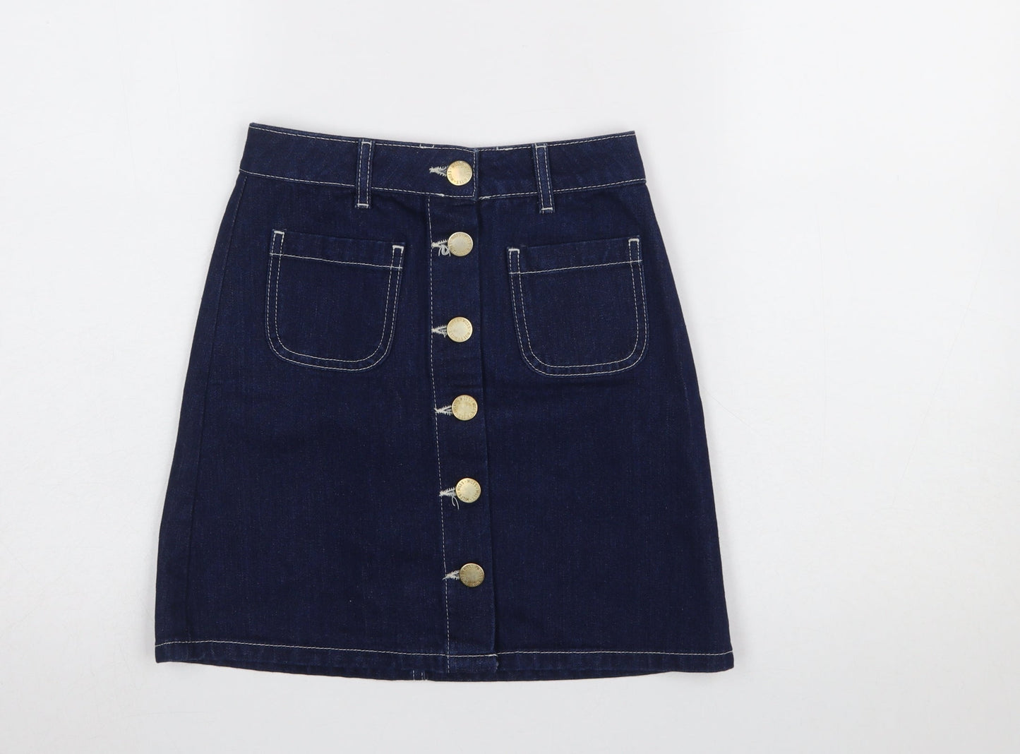 Womens UK Size 4 Miss Selfridge A-Line Denim Skirt